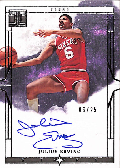 Julius Erving 2023 Panini Impeccable Stars Autograph #3/25
