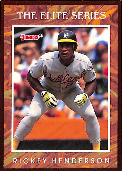 Rickey Henderson 1991 Donruss Baseball Elite Series #9582/10000