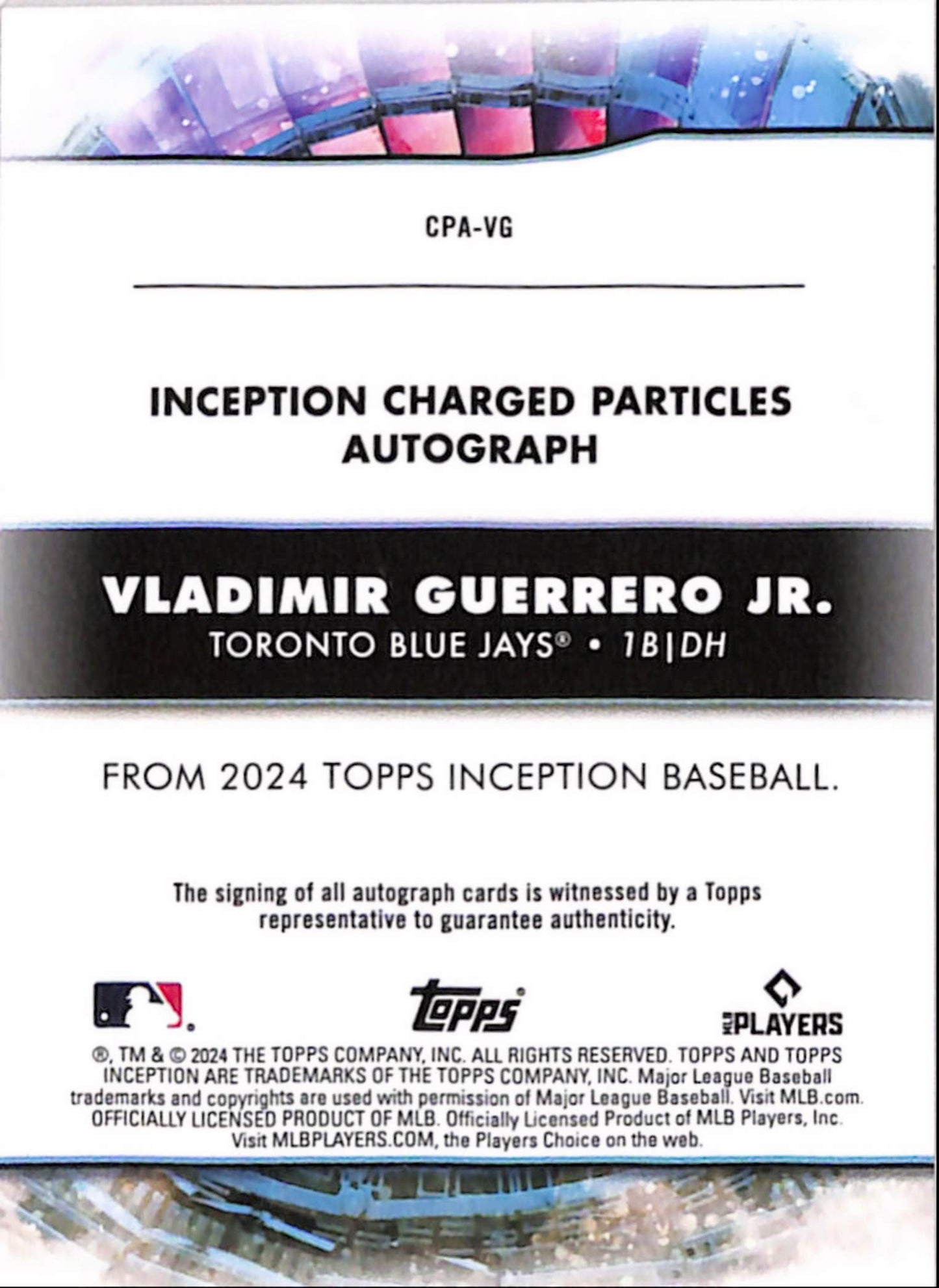 Vladimir Guerrero Jr. 2024 Topps Inception Charged Particles Red Auto #6/25