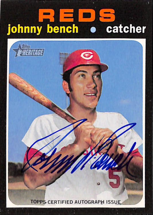 Johnny Bench 2020 Topps Heritage Real One Autograph