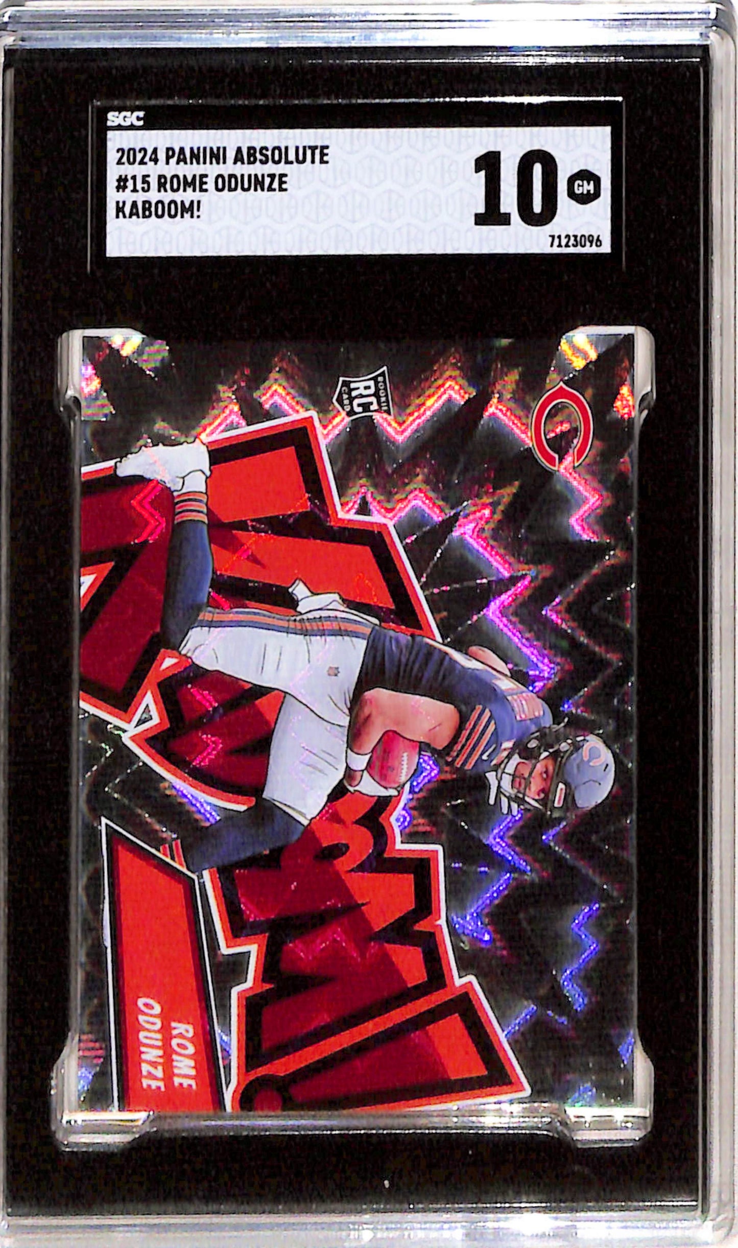 Rome Odunze 2024 Panini Absolute Rookie Kaboom SGC 10 Gem Mint