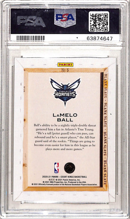 LaMelo Ball 2020 Panini Court Kings Blank Slate PSA 10 Gem Mint