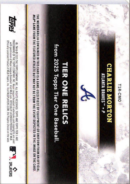 Charlie Morton 2025 Topps Tier One Button Relic #1/5