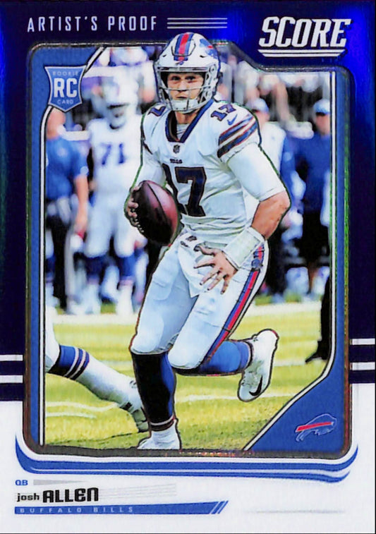 Josh Allen 2018 Honors Football Score Update Blue Artists Proof #16/35
