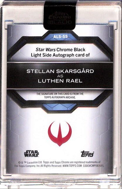 Luthen Rael 2024 Topps Star Wars Chrome Black Stellan Skarsgard Orange Refractor Auto #25/25