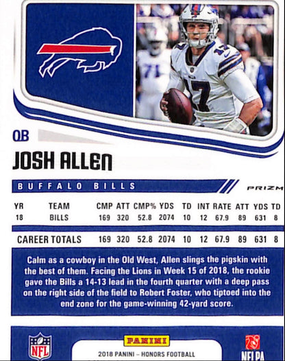 Josh Allen 2018 Honors Football Score Update Blue Artists Proof #16/35