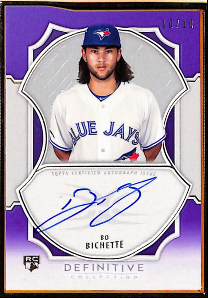 Bo Bichette 2020 Topps Definitive Purple Gold Framed Rookie Auto #10/10