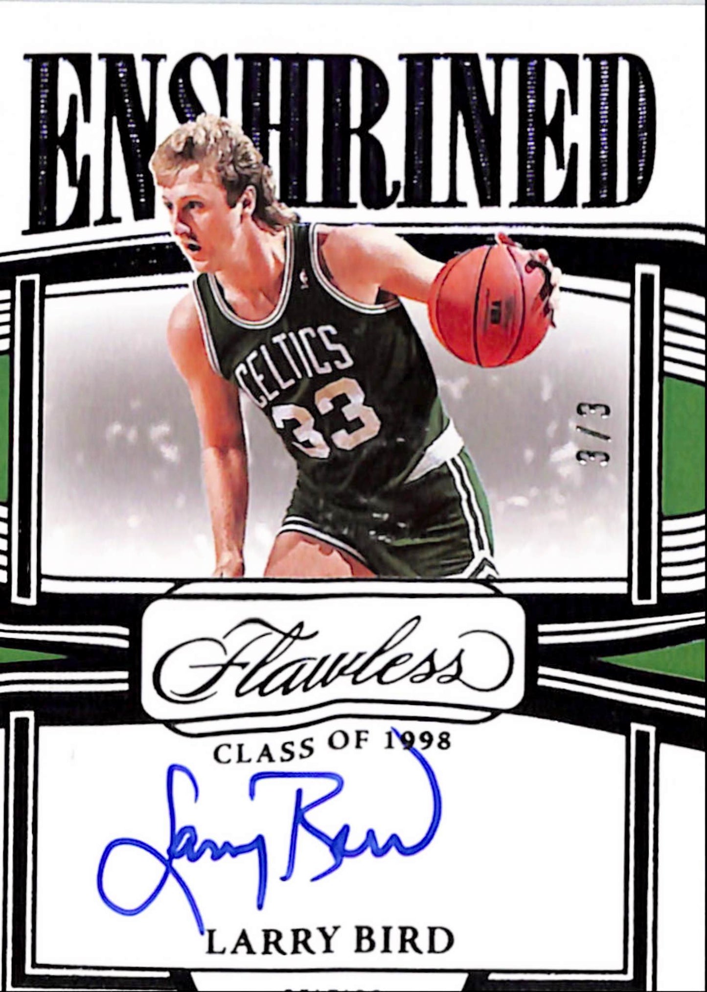 Larry Bird 2022 Panini Flawless Enshrined Purple Auto #3/3