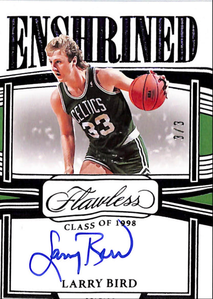 Larry Bird 2022 Panini Flawless Enshrined Purple Auto #3/3