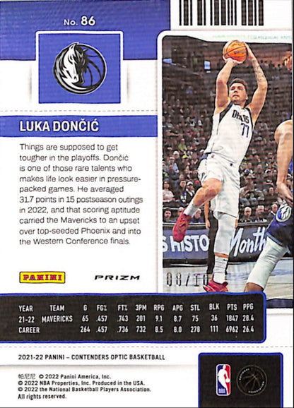 Luka Doncic 2021 Panini Contenders Optic Gold #8/10