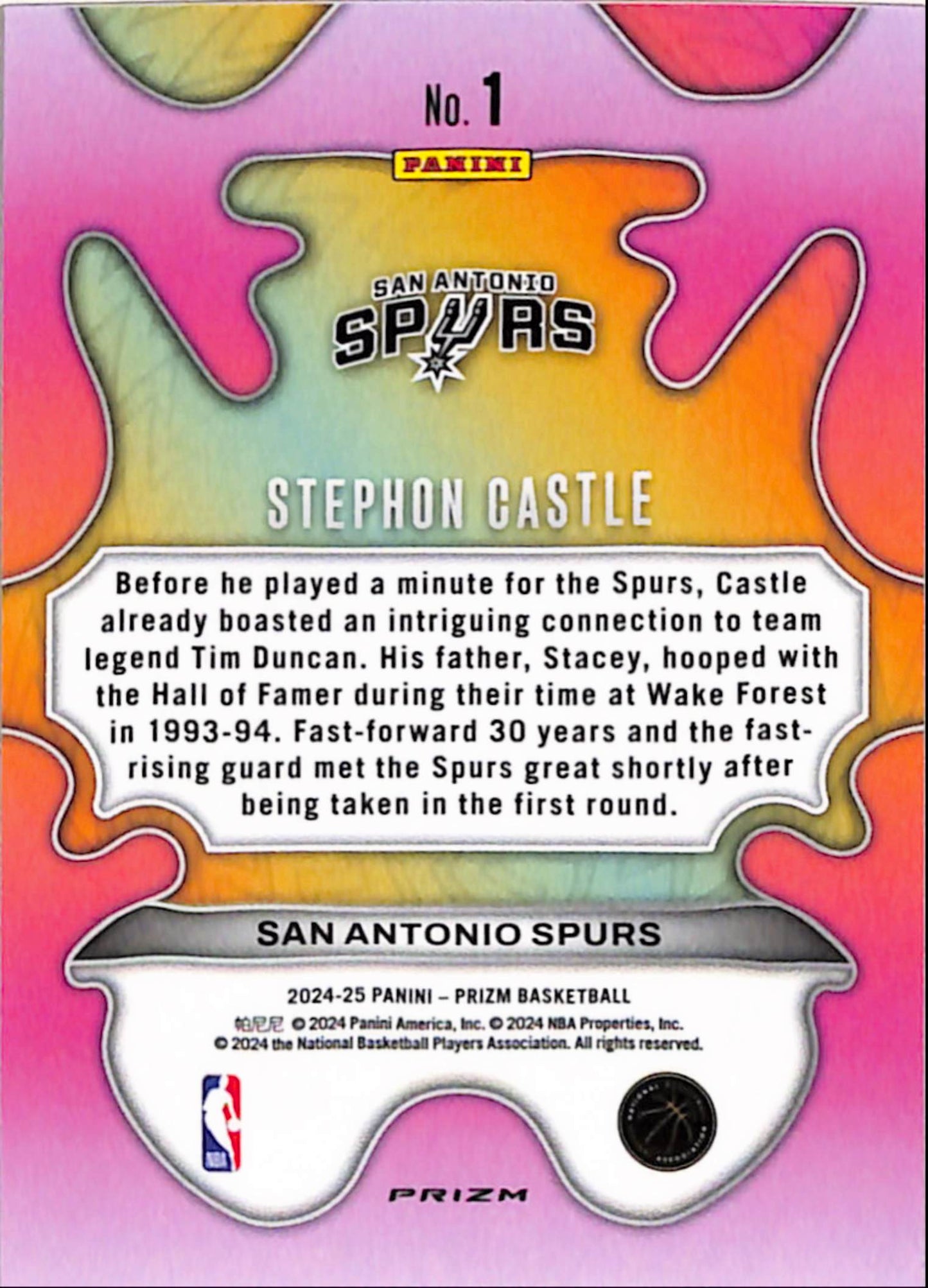 Stephon Castle 2024 Panini Groovy Rookie Case Hit