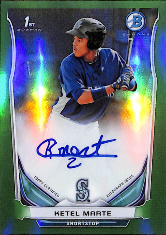 Ketel Marte 2014 Bowman Chrome Green Autograph #1/75
