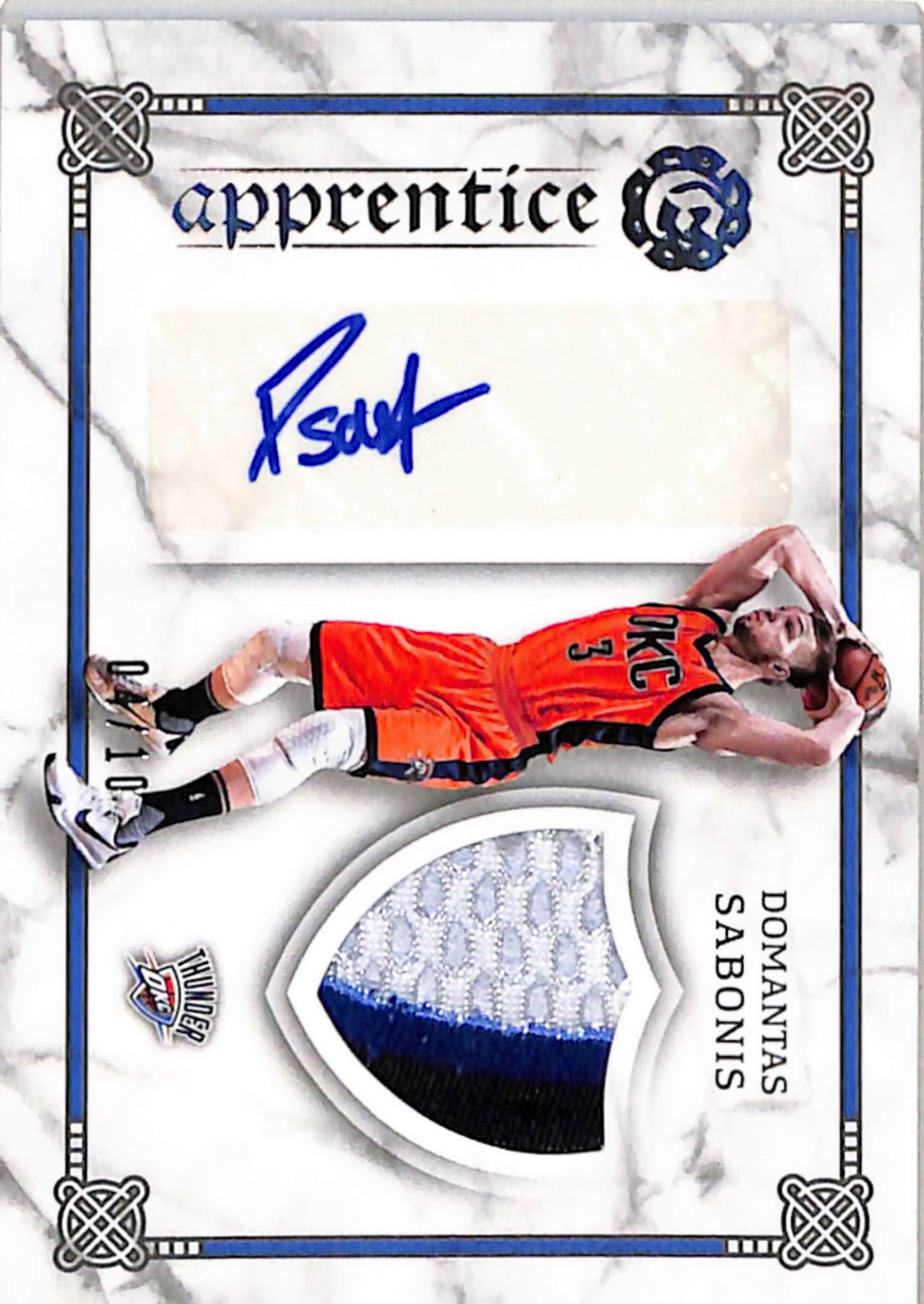 Domantas Sabonis 2016 Panini Excalibur Apprentice Patch Autograph #4/10