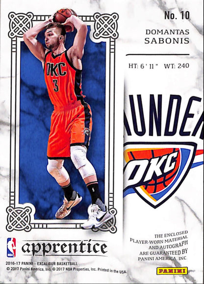 Domantas Sabonis 2016 Panini Excalibur Apprentice Patch Autograph #4/10