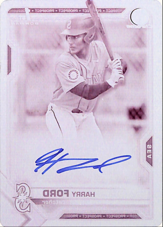 Harry Ford 2021 Bowman Draft Magenta Printing Plate Auto #1/1