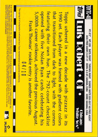 Luis Robert 2021 Topps 70th Anniversary Auto #4/10
