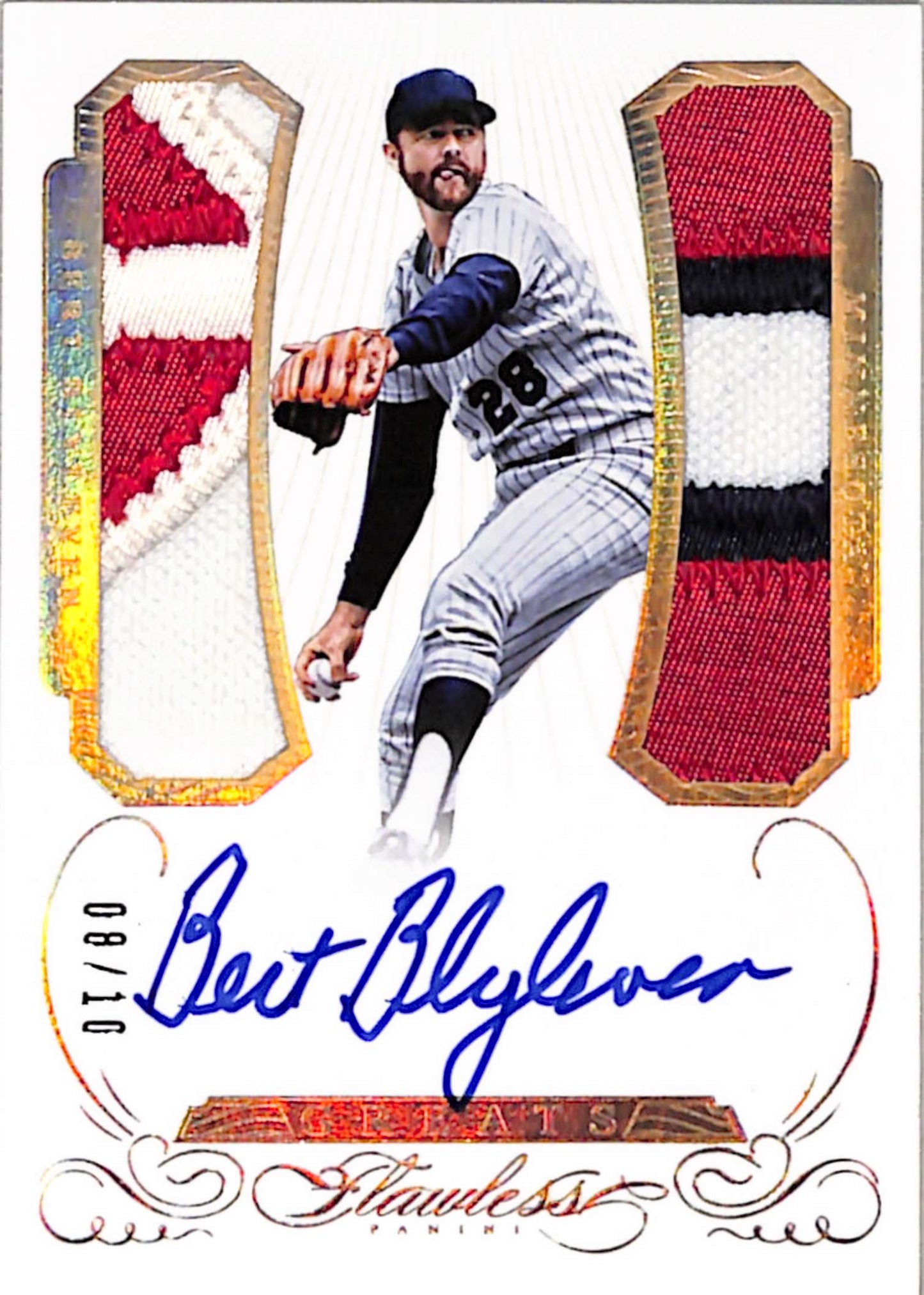 Bert Blyleven 2016 Panini Flawless Gold Patch Auto #8/10