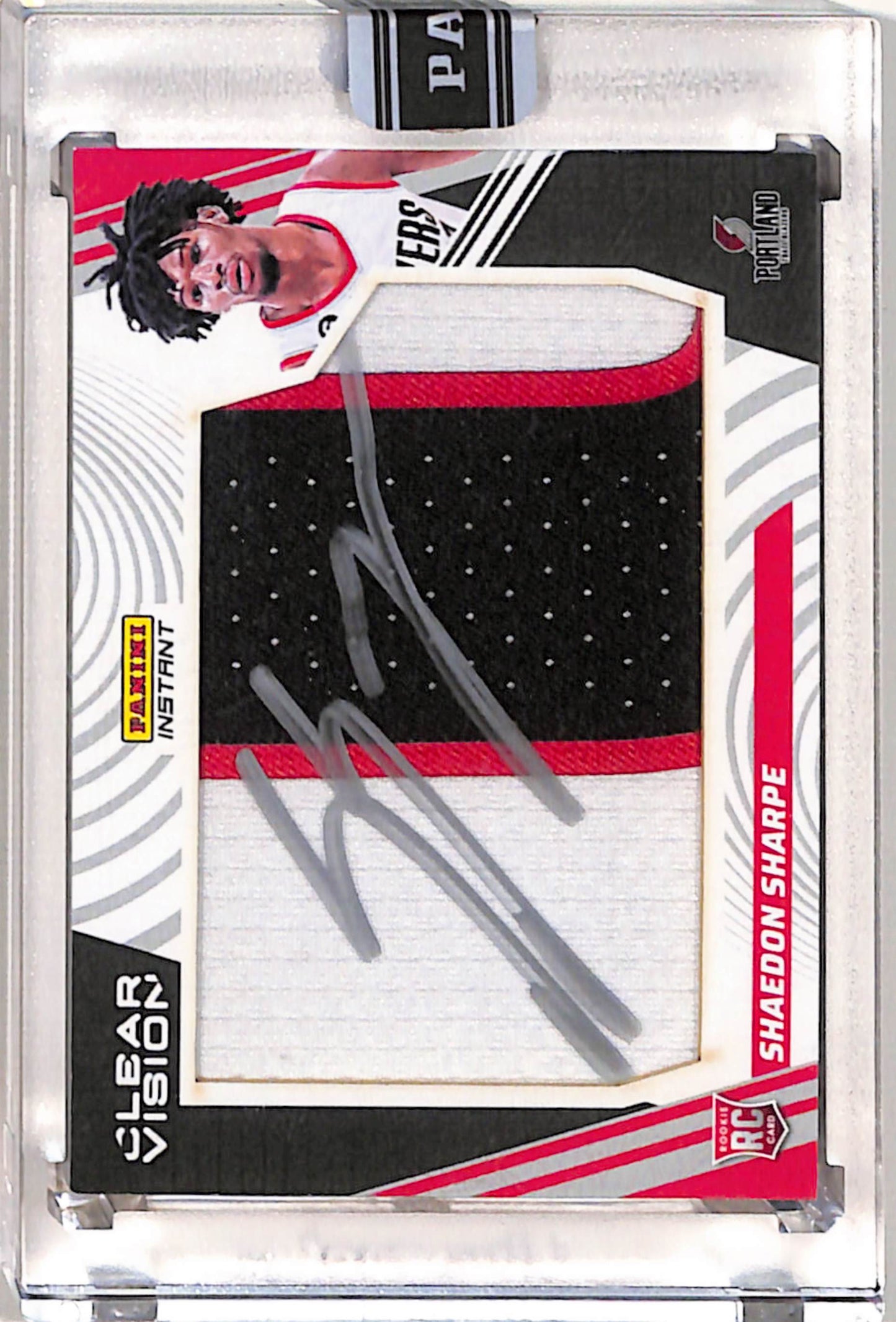Shaedon Sharpe 2022 Panini Instant Clear Visions Rookie Patch Auto #3/10
