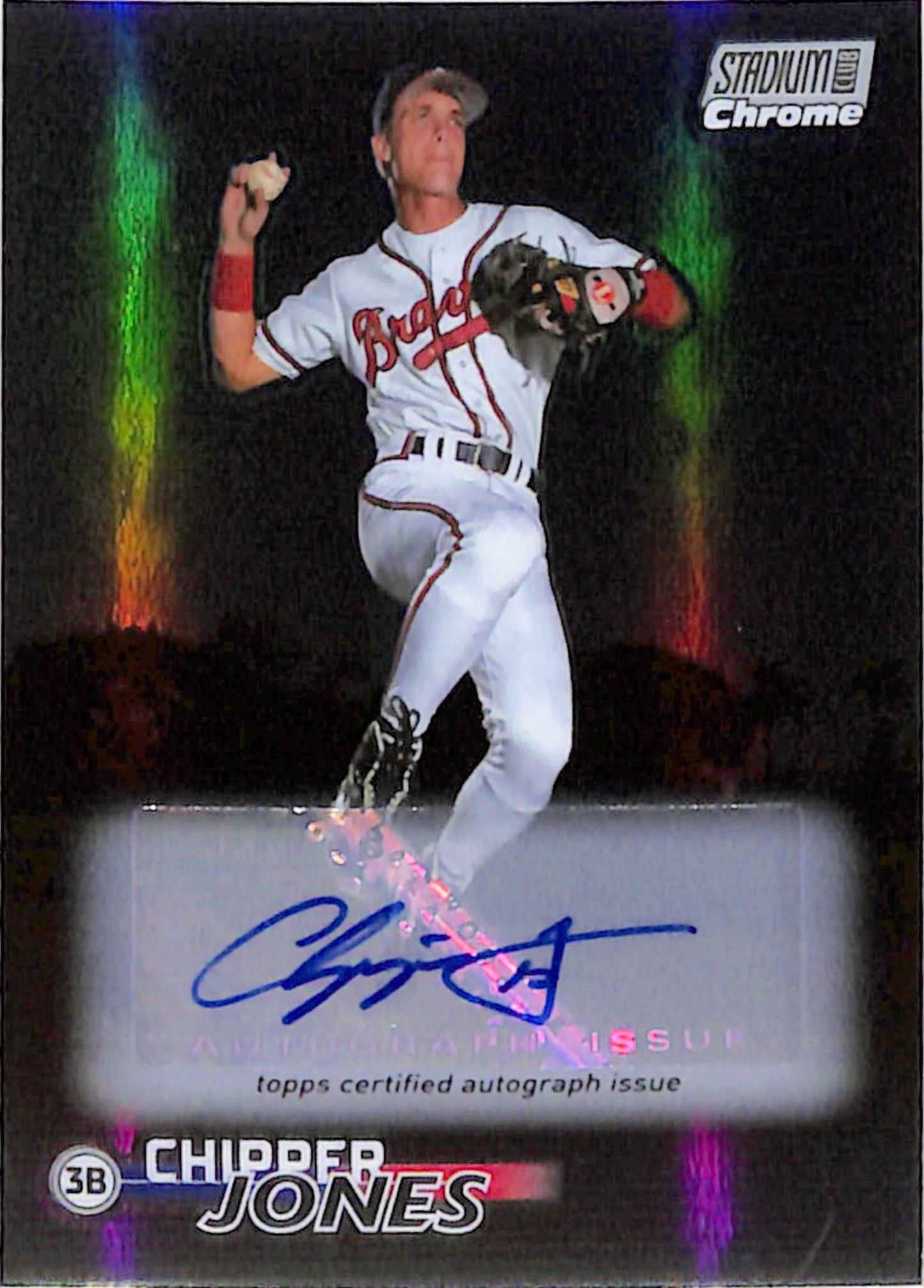 Chipper Jones 2023 Topps Stadium Club Chrome Refractor Auto #23/25