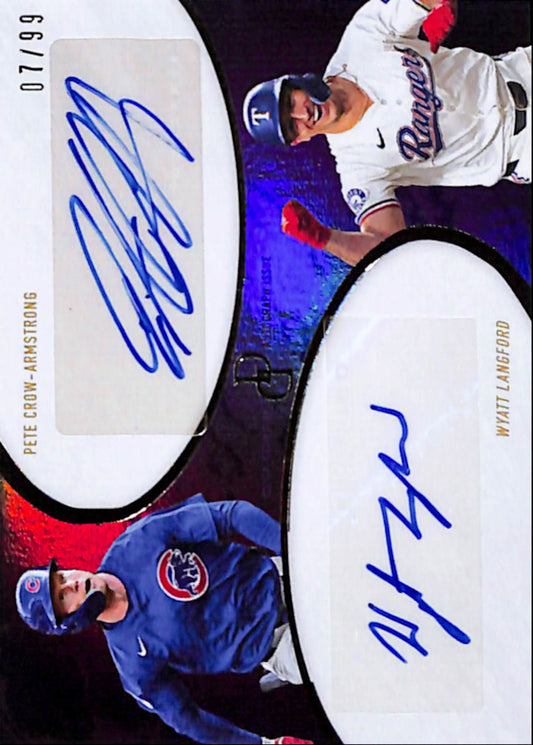 Pete Crow-Armstrong + Wyatt Langford 2025 Topps Dynamic Duals Purple Dual Auto #7/199