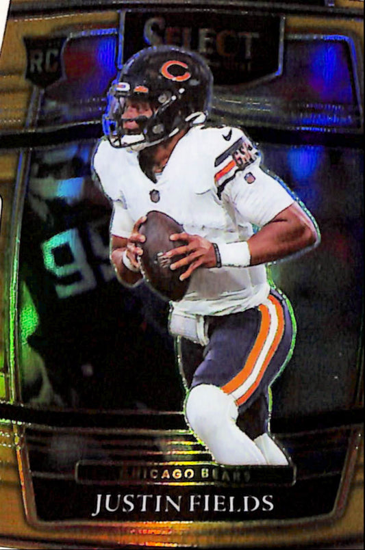 Justin Fields 2021 Panini Select #50 Gold Die-Cut Rookie #6/10