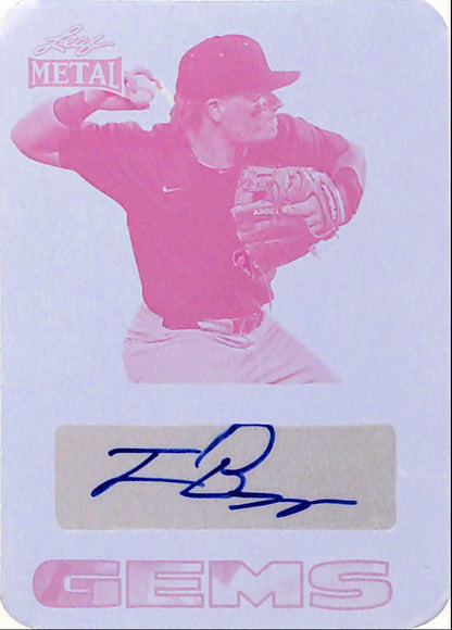 Travis Bazzana 2024 Leaf Metal Magenta 1/1 Printing Plate Autograph