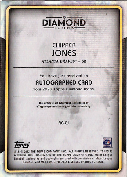 Chipper Jones 2023 Topps Diamond Icons Autograph #4/25