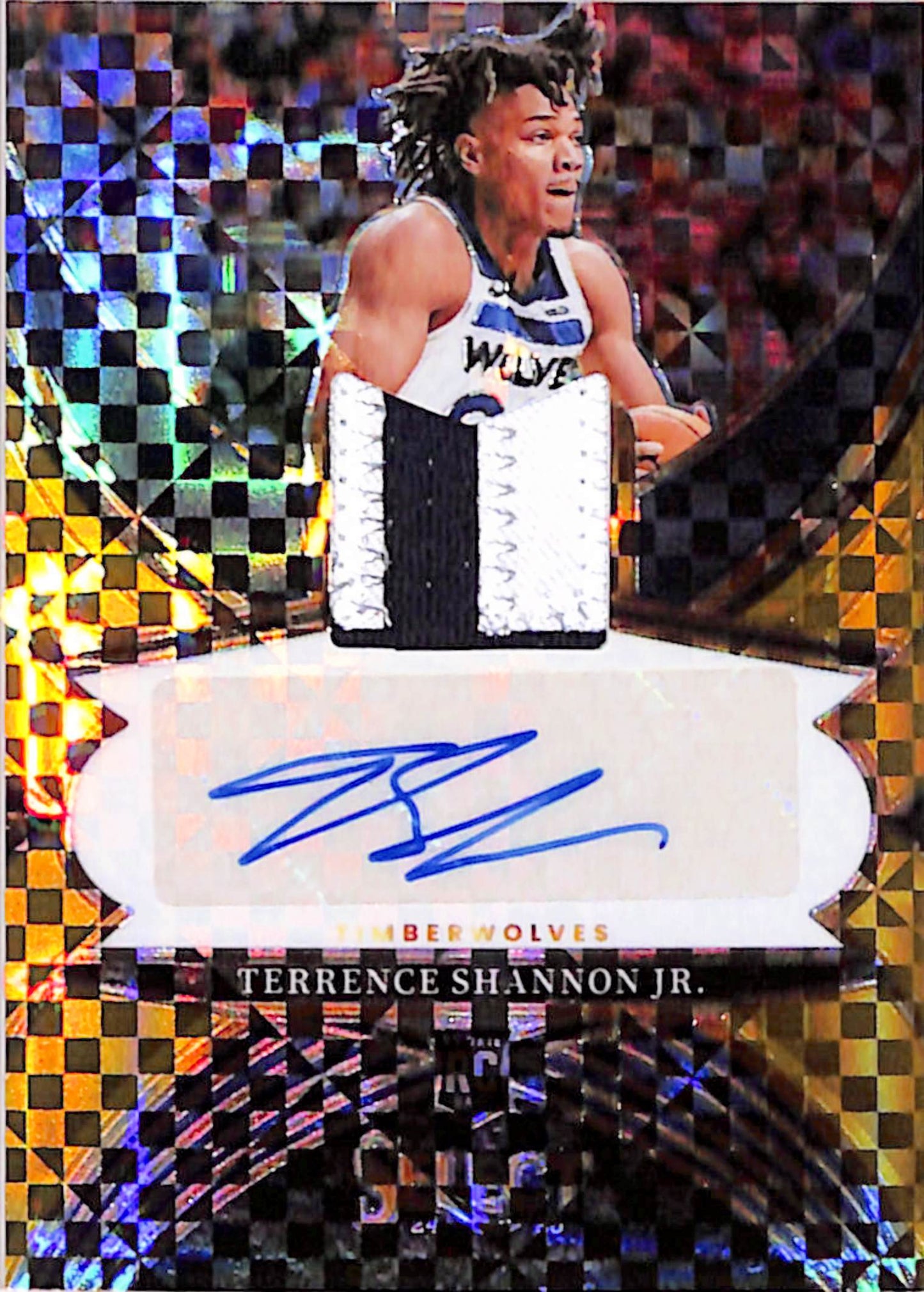 Terrance Shannon Jr. 2024 Panini Select Gold Rookie Patch Auto #8/10