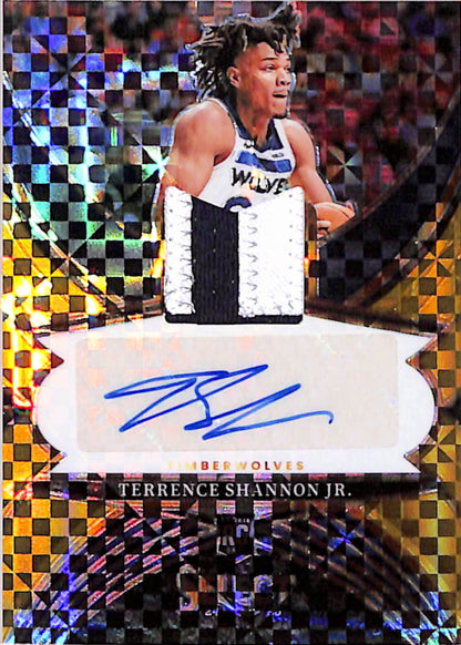 Terrance Shannon Jr. 2024 Panini Select Gold Rookie Patch Auto #8/10