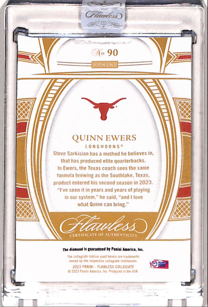 Quinn Ewers 2023 Panini Flawless Collegiate Diamond Rookie #16/25