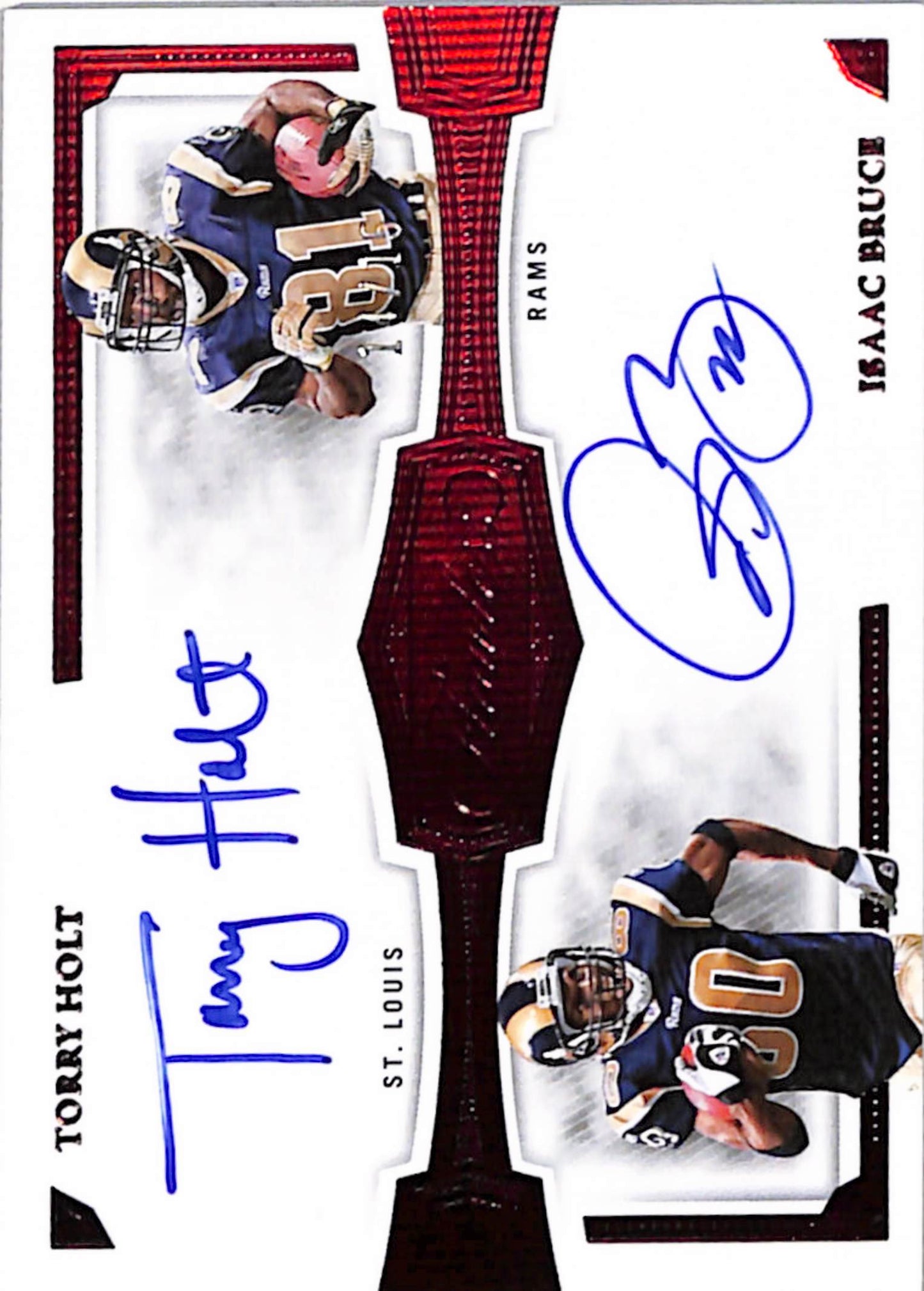 Torry Holt + Isaac Bruce 2023 Panini Flawless Ruby Dual Auto #14/15