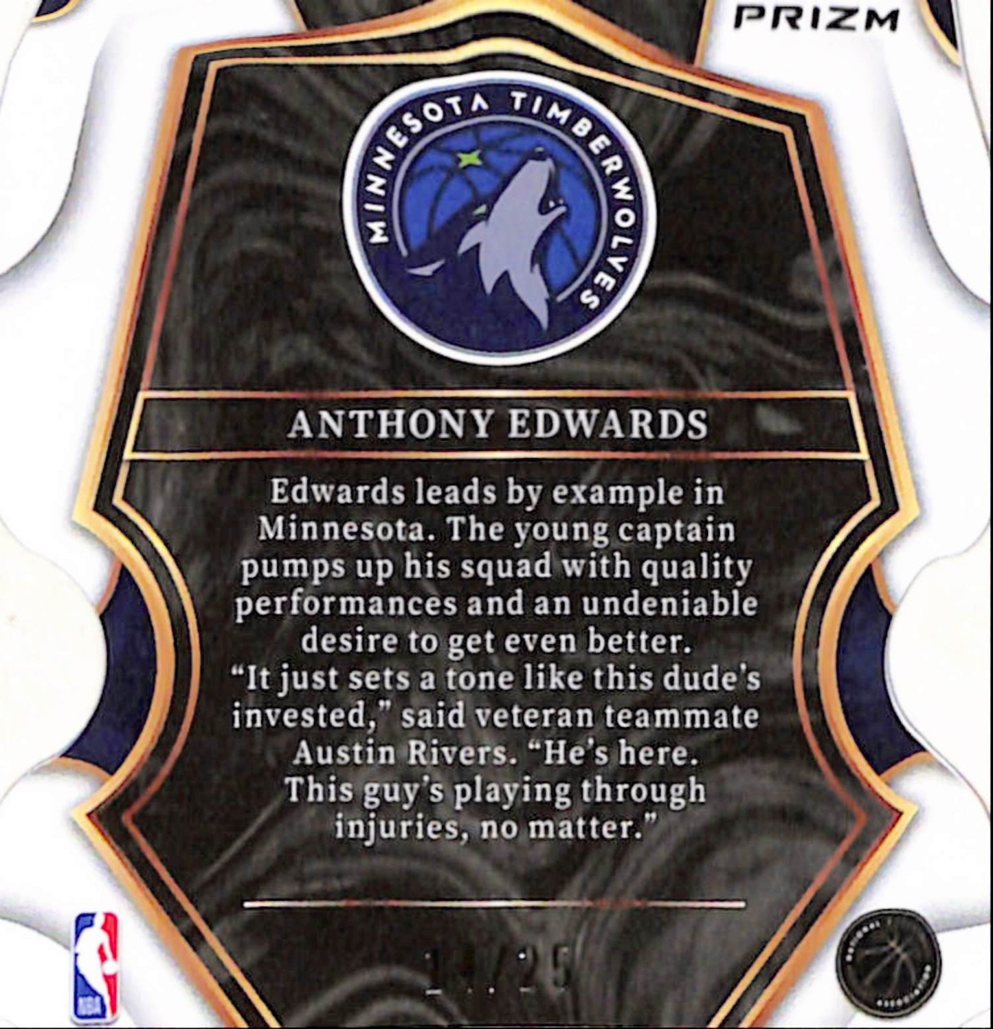 Anthony Edwards 2022 Panini Select #146 Tie-Dye #14/25