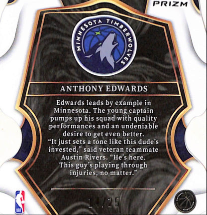 Anthony Edwards 2022 Panini Select #146 Tie-Dye #14/25