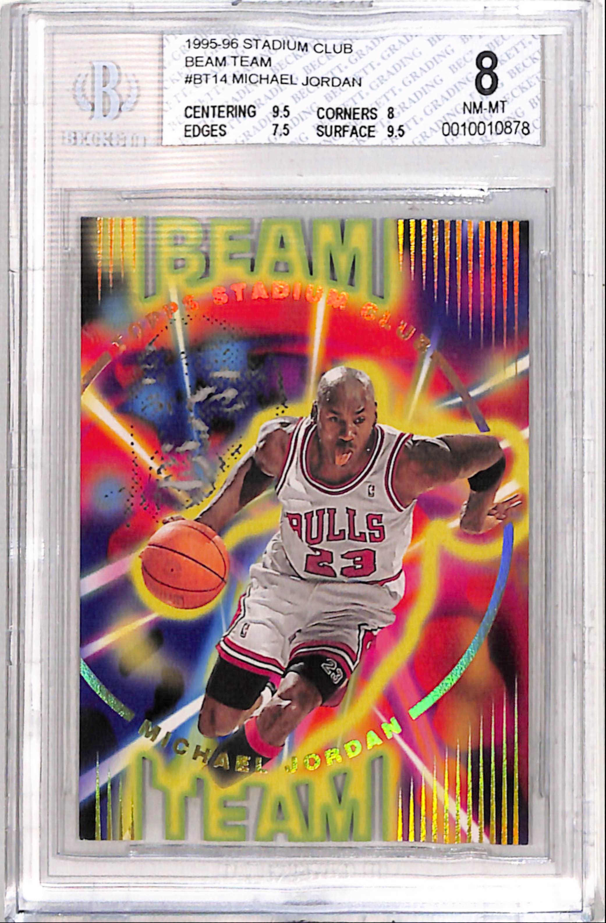 Michael Jordan 1995 Topps Stadium Club Beam Team #BT14 BGS 8 Nm