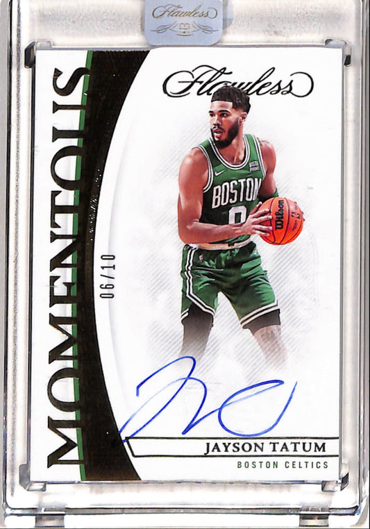 Jayson Tatum 2021 Panini Flawless Momentous Gold Auto #6/10