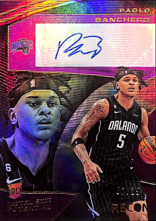 Paolo Banchero 2022 Panini Recon True Potential Purple Rookie Auto #7/25