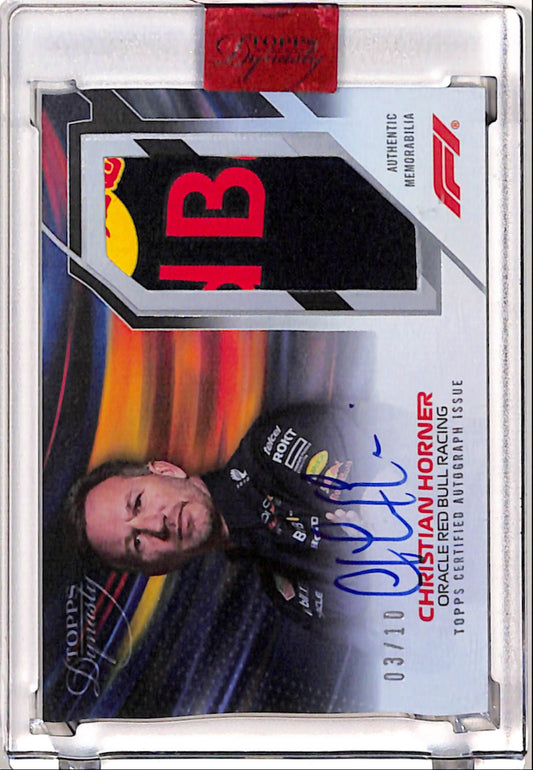 Christian Horner 2023 Topps Formula 1 Dynasty Patch Auto #3/10