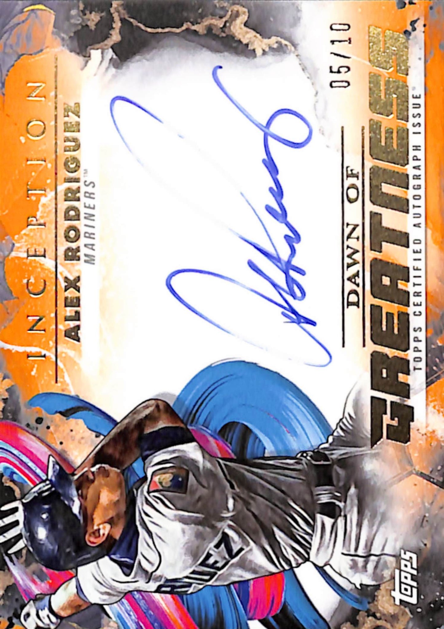 Alex Rodriguez 2023 Topps Inception Dawn of Greatness Gold Auto #5/10