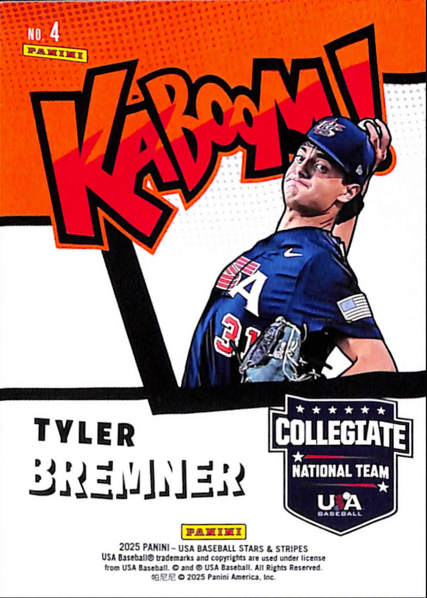 Tyler Bremner 2023 Panini USA Satars and Stripes Kaboom