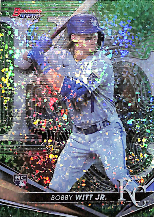 Bobby Witt Jr. 2022 Bowmans Best Green Mini-Diamond Refractor Rookie #48/99