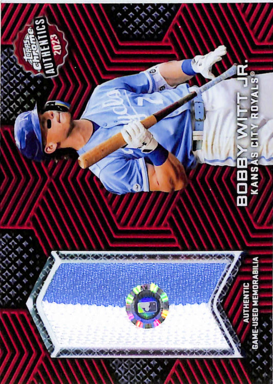 Bobby Witt Jr 2023 Topps Chrome Chrome Authentics Red Refractor Jersey #5/5