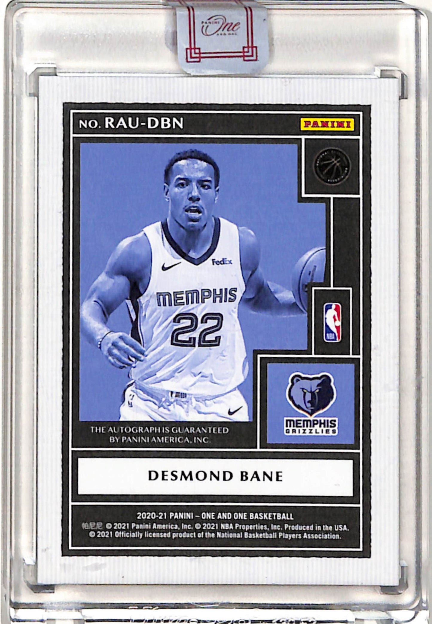 Desmond Bane 2020 Panini One and One Purple Rookie Auto #35/35