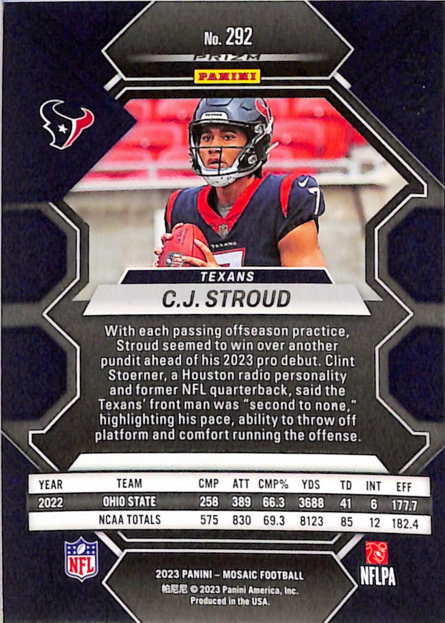 CJ Stroud 2023 Panini Mosaic Rookie #282 Purple Disco #46/50