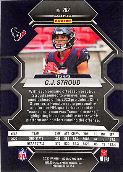 CJ Stroud 2023 Panini Mosaic Rookie #282 Purple Disco #46/50