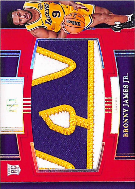 Bronny James Jr. 2024 Panini National Treasures Rookie Jumbo Materials Patch #1/8