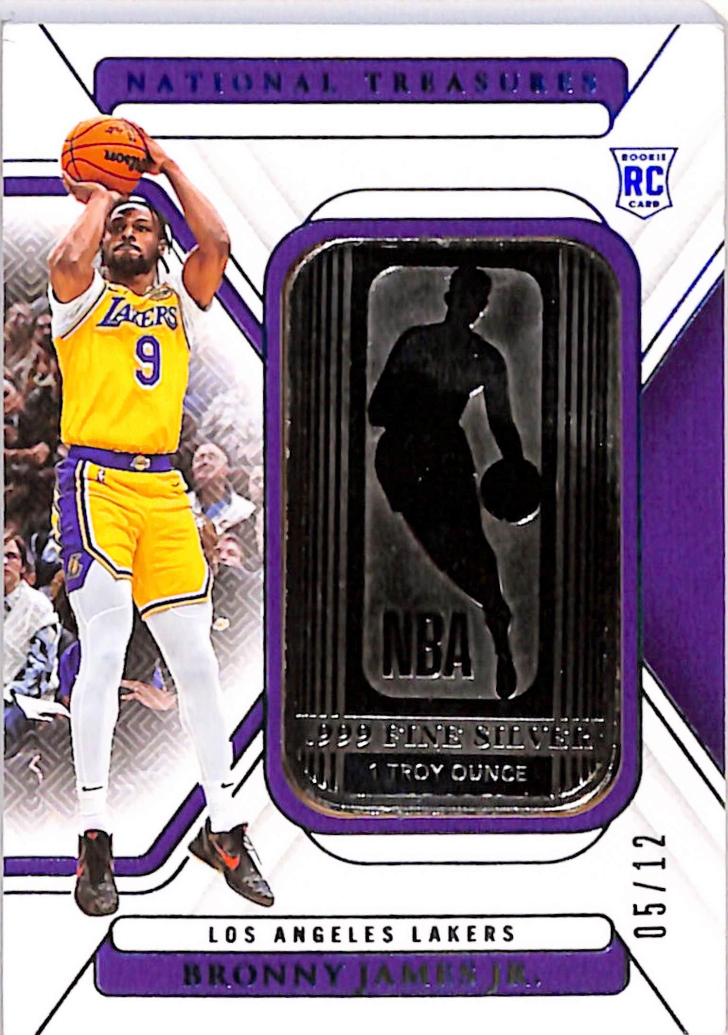 Bronny James Jr. 2024 Panini Immaculate Silver Ounce Rookie #5/12