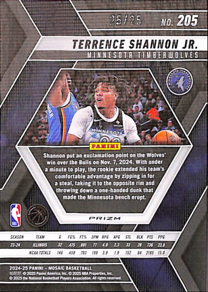 Terrance Shannon Jr 2024 Panini Mosaic White Mosaic Rookie #25/25