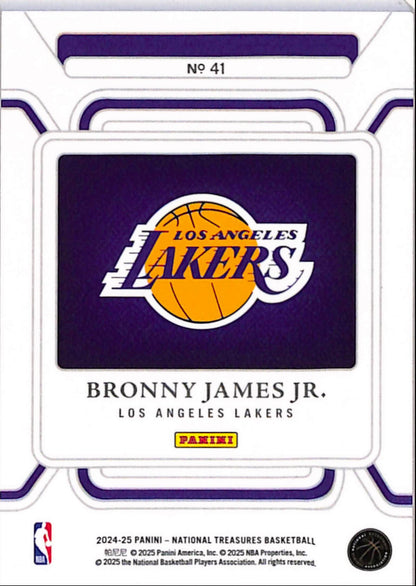 Bronny James Jr. 2024 Panini Immaculate Silver Ounce Rookie #5/12