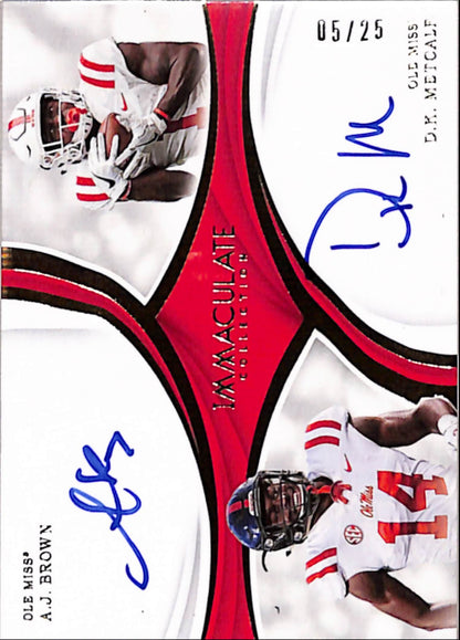 AJ Brown + DK Metcalf 2019 Panini Immaculate Collegiate Dual Auto #5/25