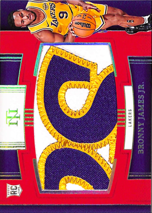 Bronny James Jr. 2024 Panini National Treasures Rookie Jumbo Materials Patch #8/8